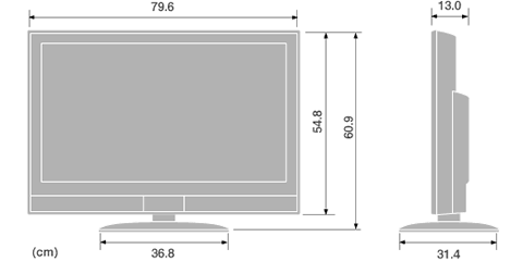 LCD-H37MX60 外形寸法図
